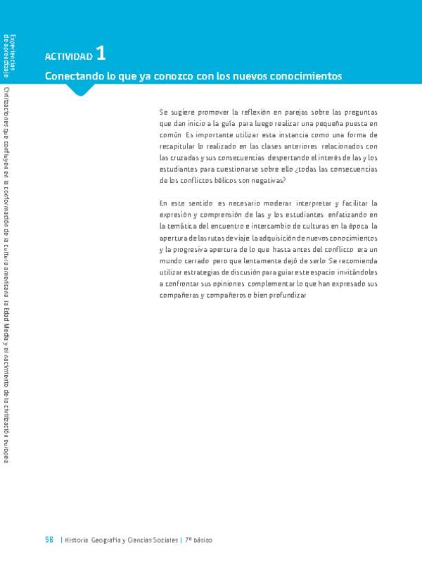 Sugerencia para el profesor: Actividad 1: Conectando lo que ya conozco con los nuevos conocimientos