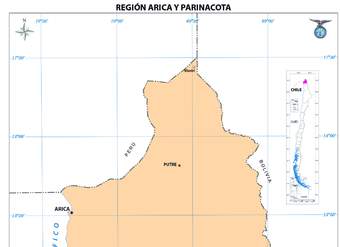 Mapa región Arica y Parinacota  (color)