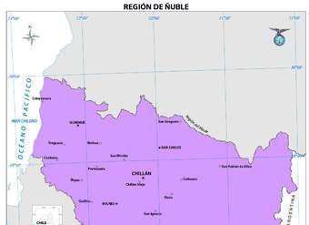 Mapa región de Ñuble (color)