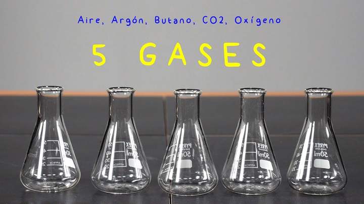 5 Gases: Aire, Argón, Butano, CO2, y Oxígeno