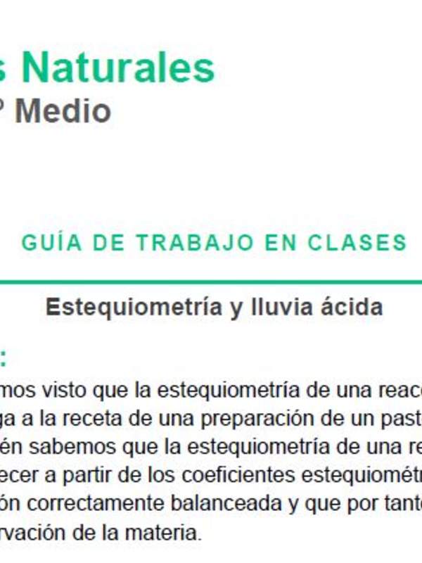 Estequiometría y lluvia ácida