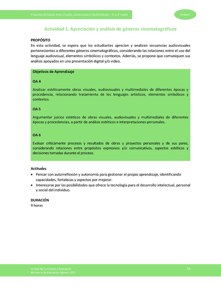 Actividad 1: Apreciación y análisis de géneros cinematográficos