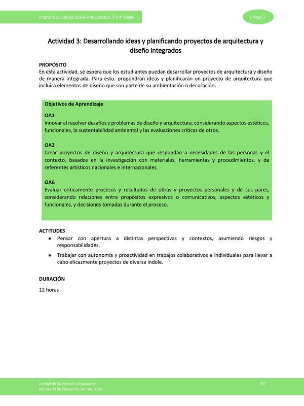 Actividad 3: Desarrollando ideas y planificando proyectos de arquitectura y diseño integrados