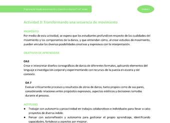 Actividad 3: Transformando una secuencia de movimiento