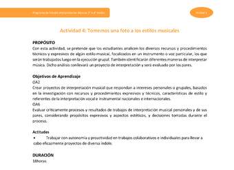 Actividad 4: Tomemos una foto a los estilos musicales