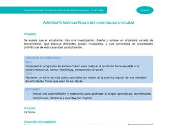 Actividad 4: Actividad física y estiramientos para mi salud