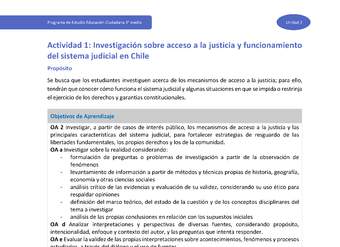 Actividad 1: Investigación sobre acceso a la justicia y funcionamiento del sistema judicial en Chile