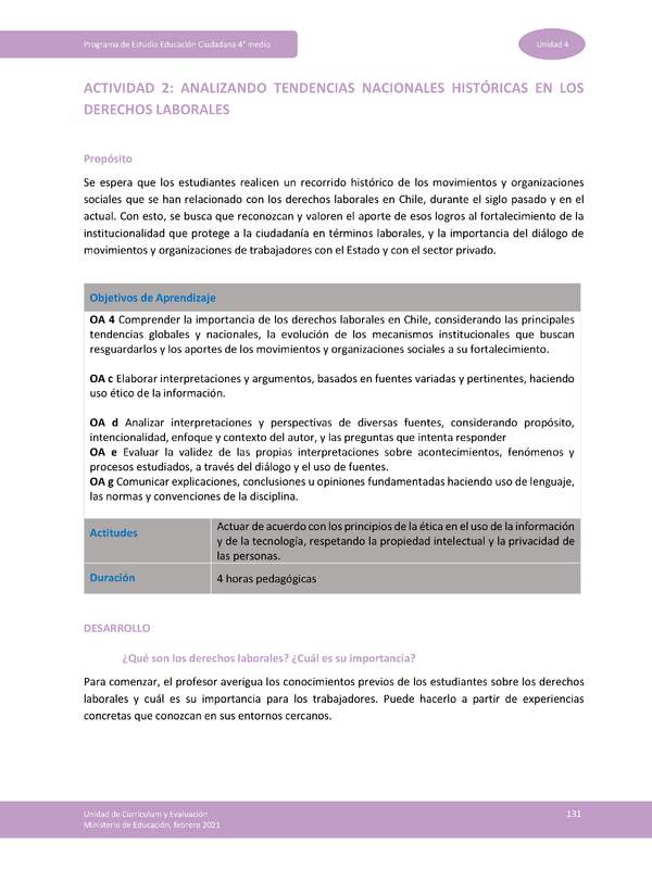 Actividad 2: Analizando tendencias nacionales históricas en los derechos laborales