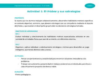 Actividad 1: El Fresbee y sus estrategias