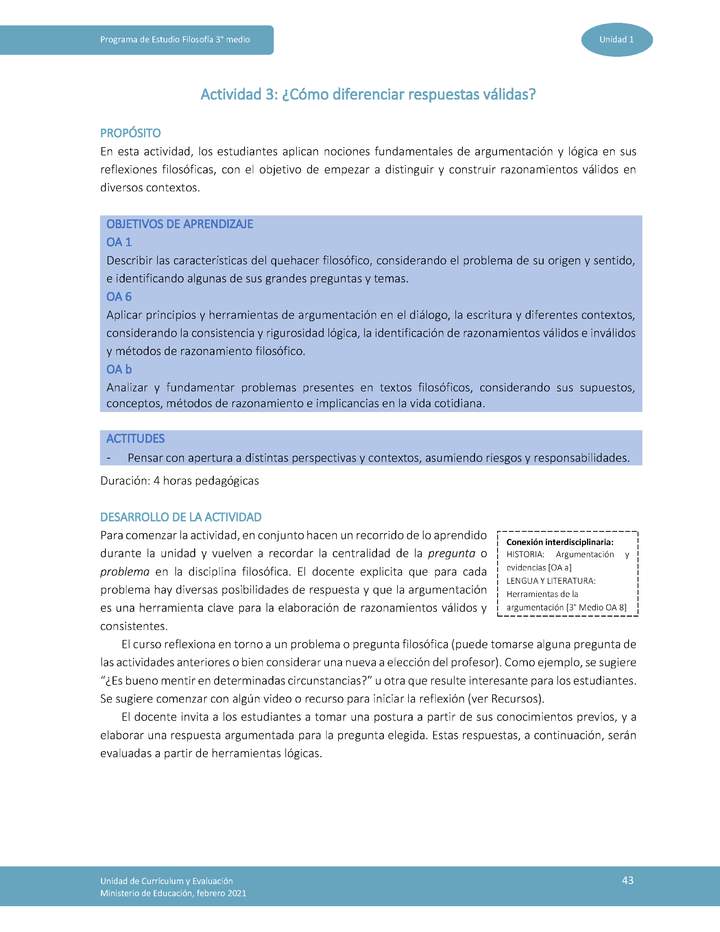 Actividad 3: ¿Cómo diferenciar respuestas válidas?