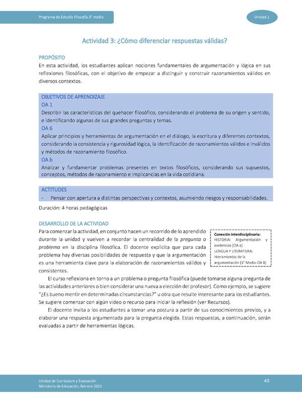 Actividad 3: ¿Cómo diferenciar respuestas válidas?