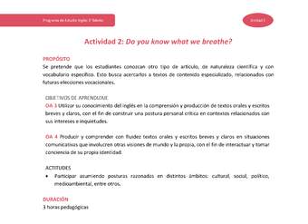 Actividad 2: Do you know what we breathe?