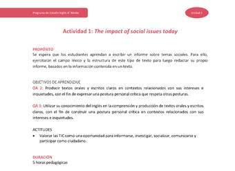 Actividad 1: The impact of social issues today