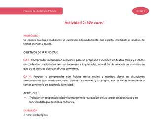 Actividad 2: We care!