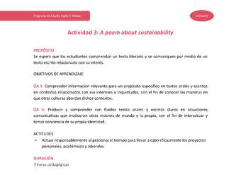 Actividad 3: A poem about sustainability