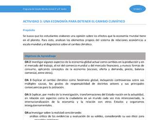 Actividad 3: Una economía para detener el cambio climático