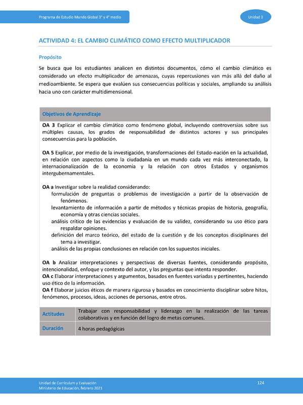 Actividad 4: El cambio climático como efecto multiplicador