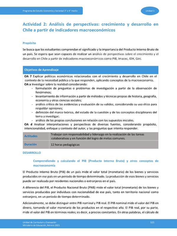 Actividad 2: Análisis de perspectivas: crecimiento y desarrollo en Chile a partir de indicadores macroeconómicos