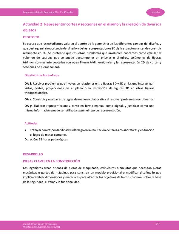 Actividad 2: Representar cortes y secciones en el diseño y creación de diversos objetos