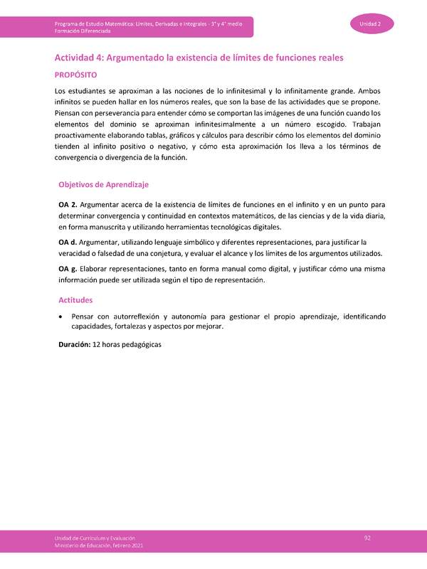 Actividad 4: Argumentado la existencia de límites de funciones reales