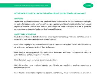 Actividad 4: Estado actual de la biodiversidad: ¿hasta dónde conocemos?