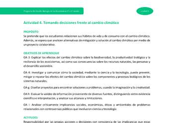 Actividad 4: Tomando decisiones frente al cambio climático