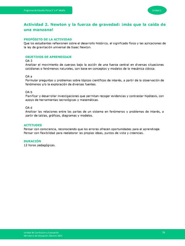 Actividad 2 - Newton y la fuerza de gravedad: ¡Más que la caída de una manzana!