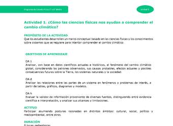 Actividad 1: ¿Cómo las ciencias físicas nos ayudan a comprender el cambio climático?