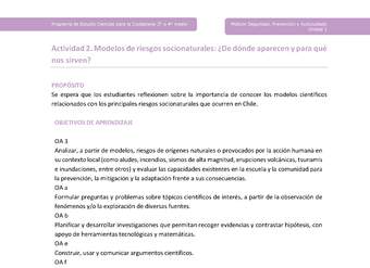 Actividad 2 - Modelos de riesgos socionaturales: ¿De dónde aparecen y para qué nos sirven?