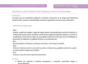 Actividad 3: ¿Cómo reconocer los riesgos que existen en mi localidad?