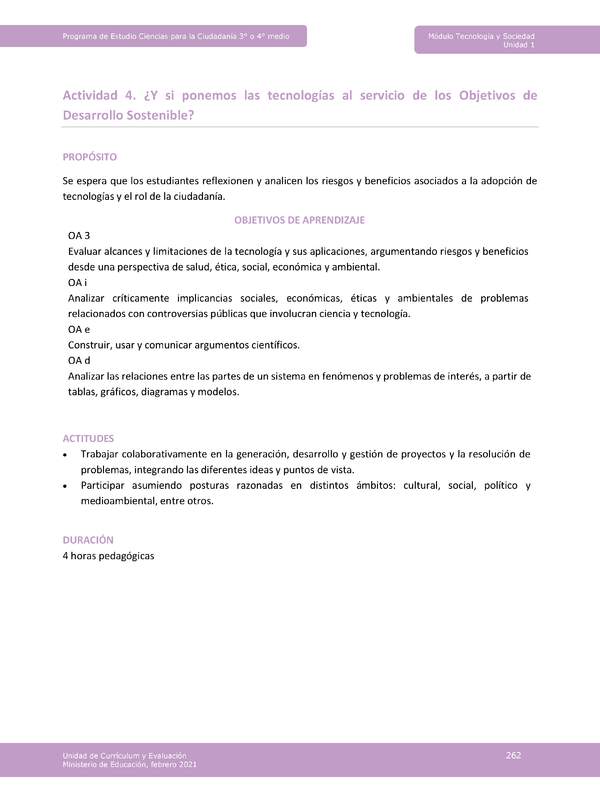 Actividad 4: ¿Y si ponemos las tecnologías al servicio de los Objetivos de Desarrollo Sostenible?