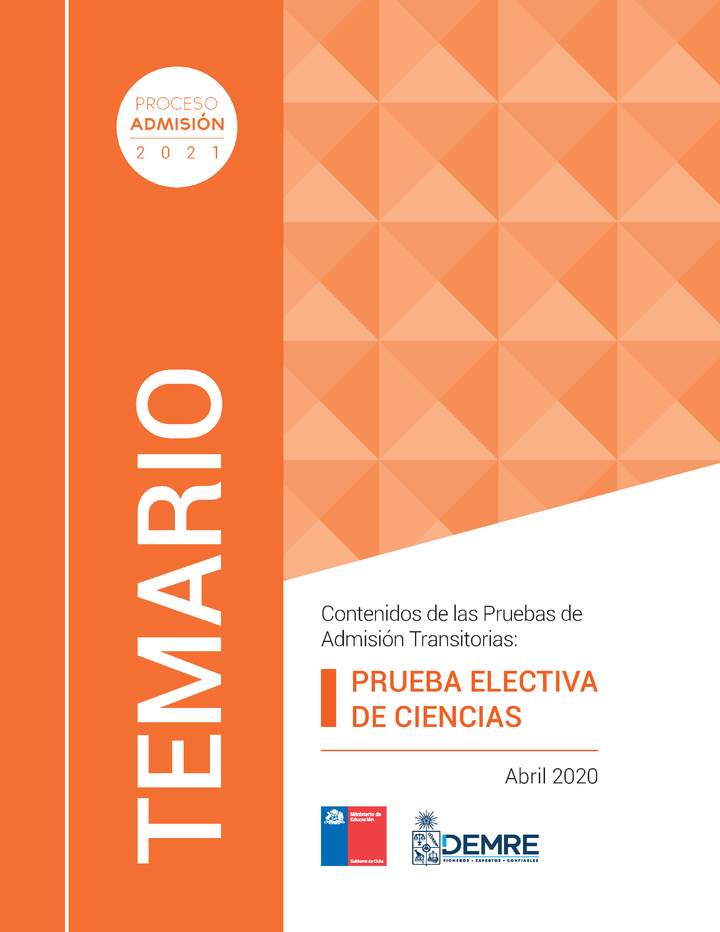 Temario de la Prueba Electiva de Ciencias