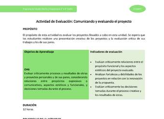 Actividad de evaluación: Comunicando y evaluando el proyecto