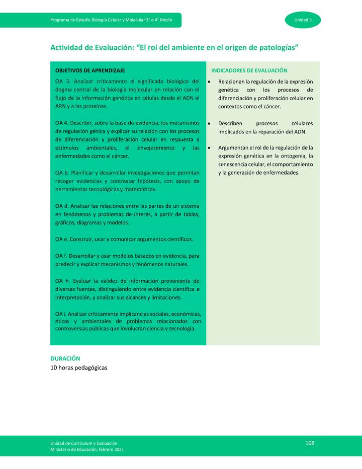 Actividad de evaluación: El rol del ambiente en el origen de patologías