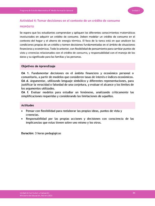 Actividad 4: Tomar decisiones en el contexto de un crédito de consumo