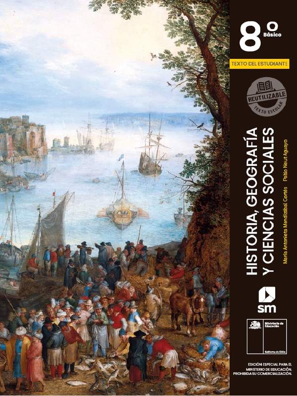 Historia, Geografía y Ciencias Sociales 8° Básico, Texto del estudiante - Portada Texto
