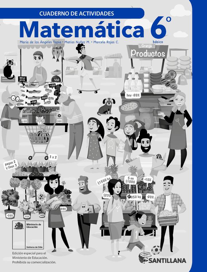 Matemática 6° Básico, Cuaderno de actividades - Fragmento de muestra