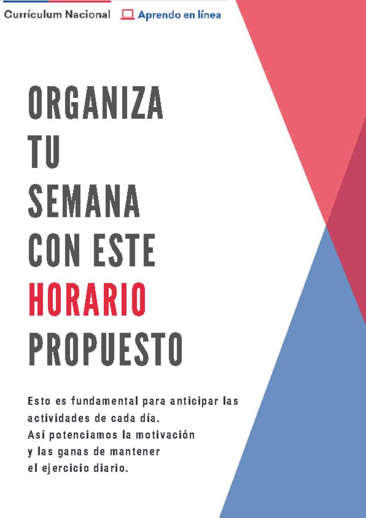 Organiza tu horario