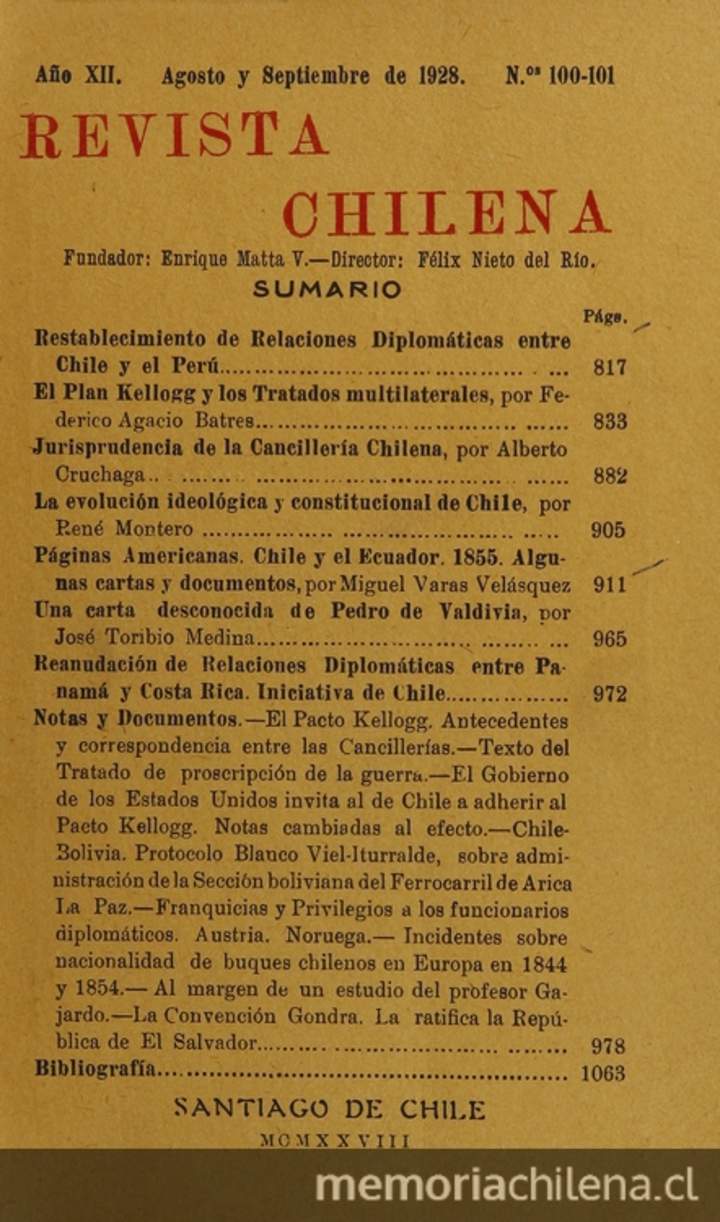 Revista Chilena (1917-1930) Revista Chilena (1917-1930)