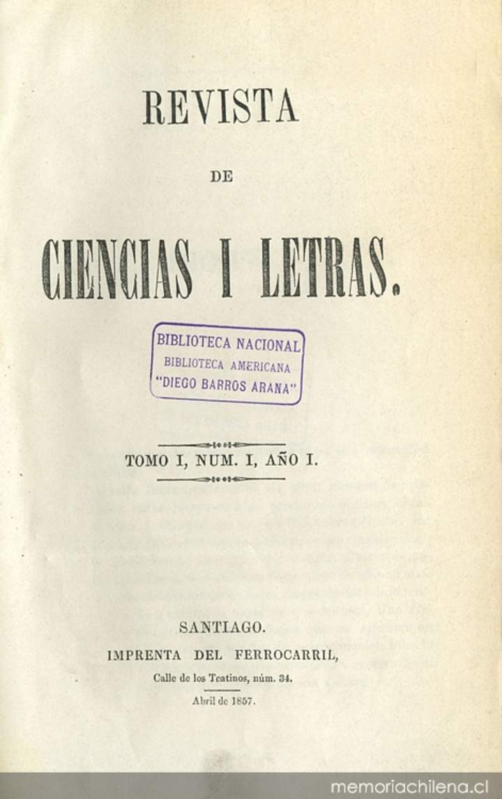 La Revista de Ciencias i Letras (1857) La Revista de Ciencias i Letras (1857)