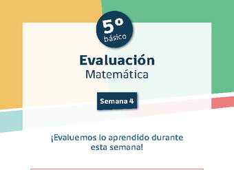 Evaluación Matemática 5º básico Unidad 1 Semana 4