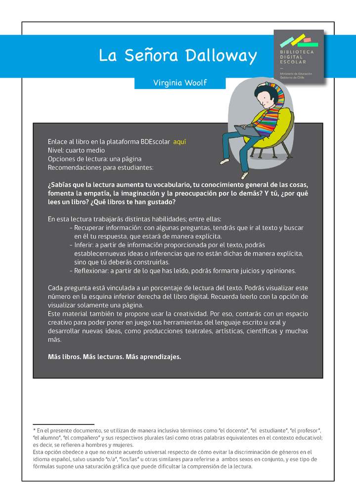 Plan lector IV° medio La Señora Dalloway