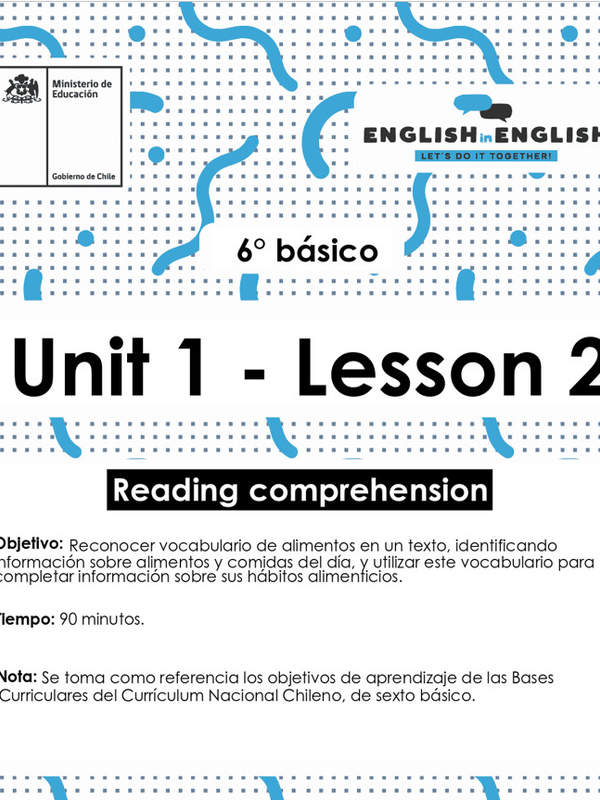 Lesson 2 Inglés 6º básico