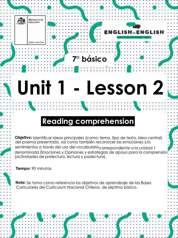 Lesson 2 Inglés 7º básico