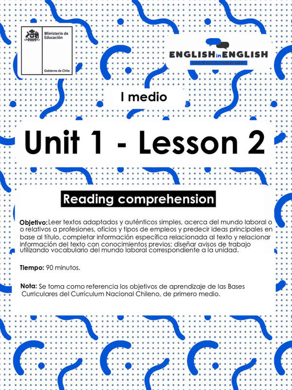 Lesson 2 Inglés 1º medio