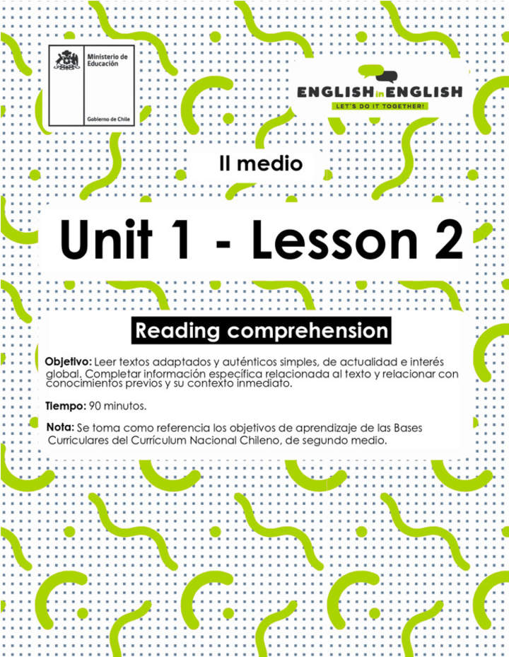 Lesson 2 Inglés 2º medio