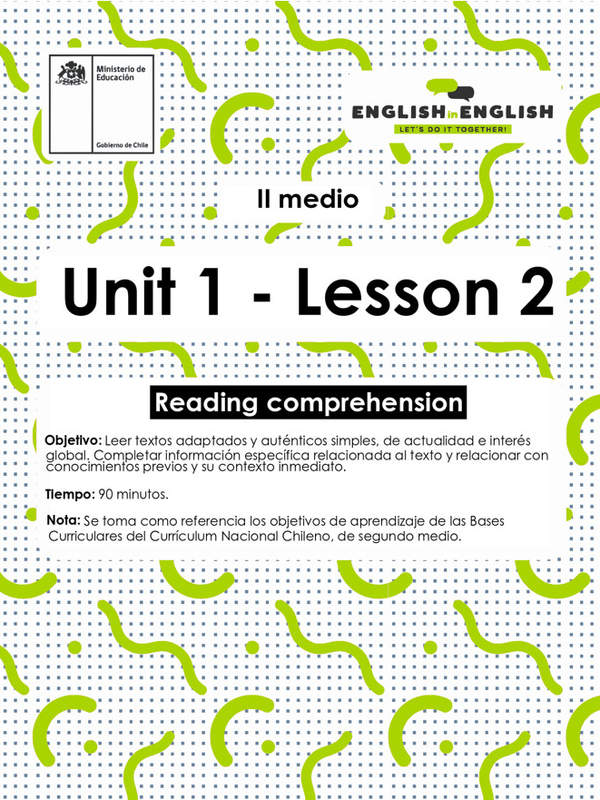 Lesson 2 Inglés 2º medio