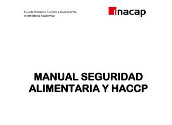 MANUAL  SEGURIDAD ALIMENTARIA Y HACCP