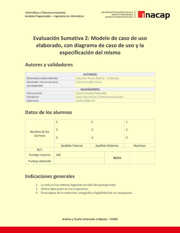 Programación orientada a objetos 07 TIDS03_U2_ES2