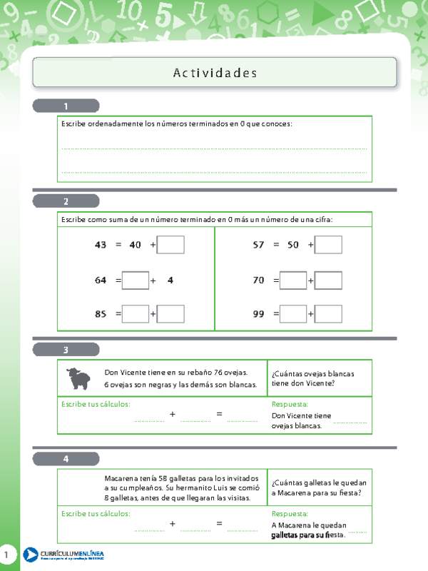 Composición y descomposición de números